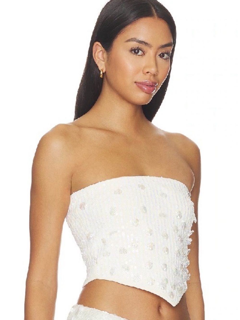 Lovers & Friends Reiley shell embroidered Sequin Crop Top revolve